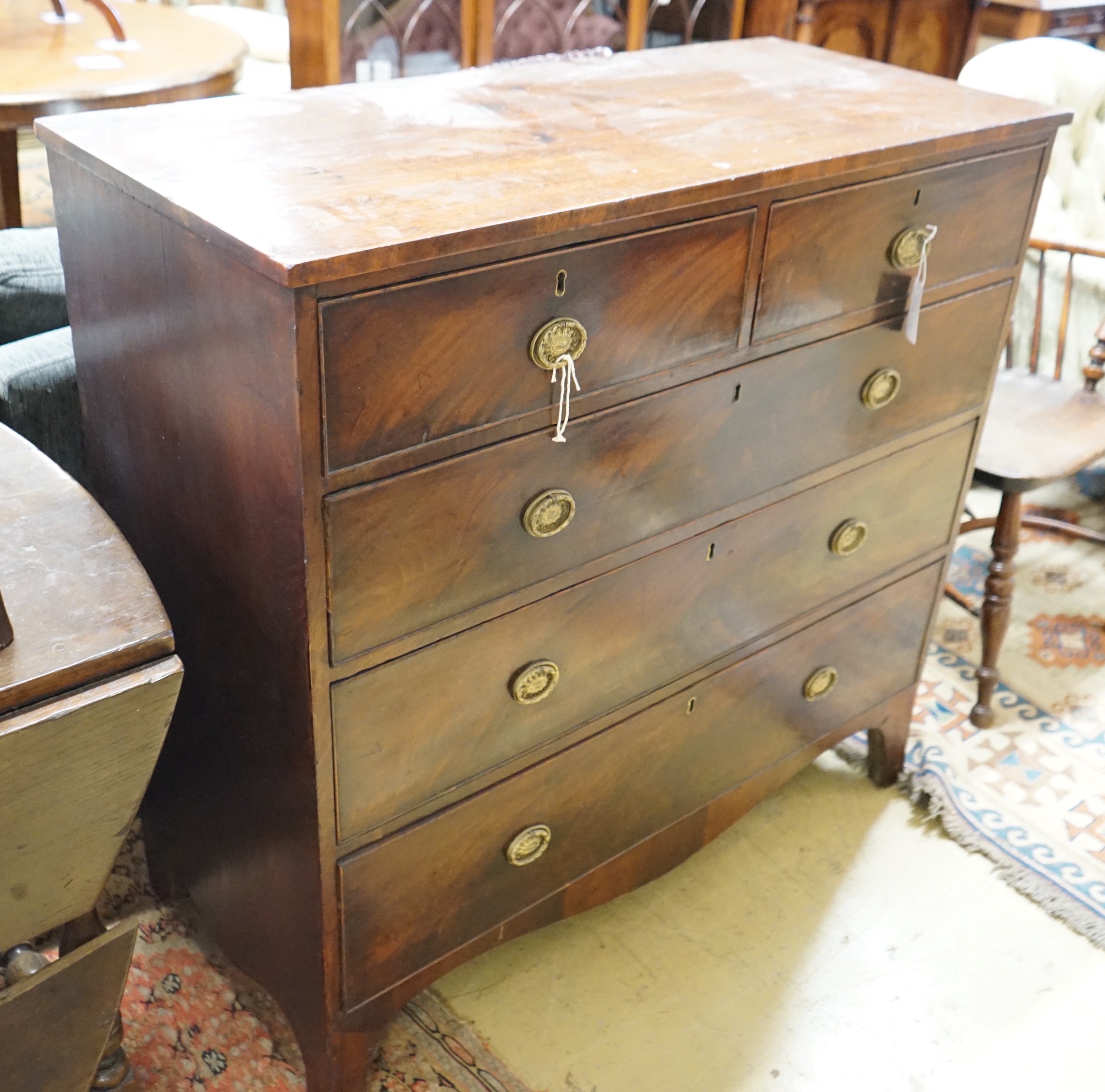 A Regency mahogany chest, width 108cm, depth 49cm, height 106cm